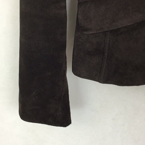CLASSIQUES ENTIER Brown Leather Suede Short Jacket - Picture 4 of 11